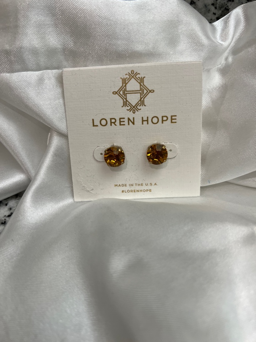 Loren Hope Kaylee Golden Amber Crystal Studs